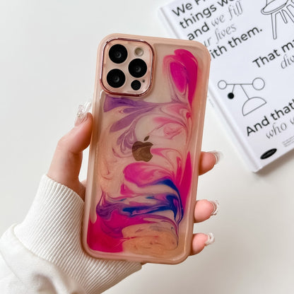 Oil Painting Electroplating TPU Phone Case, For iPhone 13 Pro, For iPhone 13 Pro Max, For iPhone 12, For iPhone 12 Pro