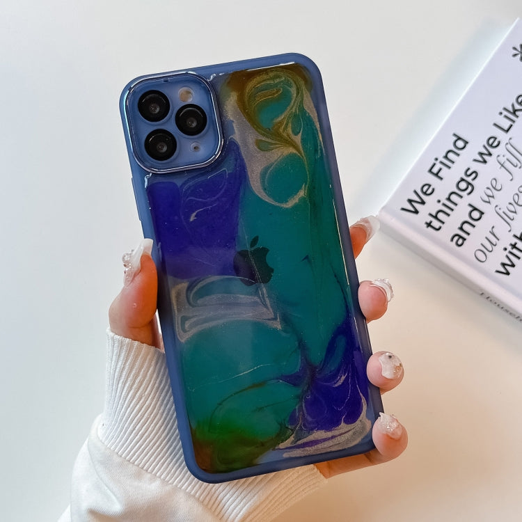 Oil Painting Electroplating TPU Phone Case, For iPhone 12 Pro Max, For iPhone 11 Pro, For iPhone 11 Pro Max, For iPhone SE 2022/2020 / 8 / 7
