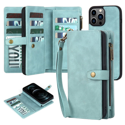 Zipper Wallet Magnetic Detachable Leather Phone Case, For iPhone 12 Pro Max, For iPhone 11, For iPhone 11 Pro, For iPhone 11 Pro Max, For iPhone X / XS, For iPhone XR, For iPhone XS Max, For iPhone 7 Plus / 8 Plus