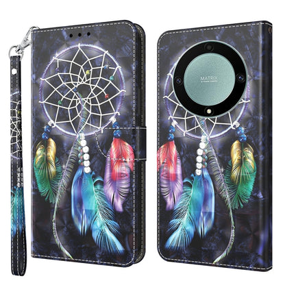 3D Painted Pattern Leather Phone Case, For Honor Magic5 Lite