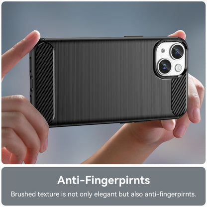 Brushed Texture Carbon Fiber TPU Phone Case, For iPhone 15, For iPhone 15 Plus, For iPhone 15 Pro, For iPhone 15 Pro Max