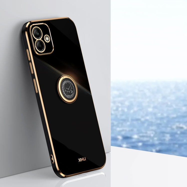 XINLI Straight Edge 6D Electroplate TPU Phone Case with Ring Holder, For Samsung Galaxy A05, For Samsung Galaxy A05s, For Samsung Galaxy M34 5G
