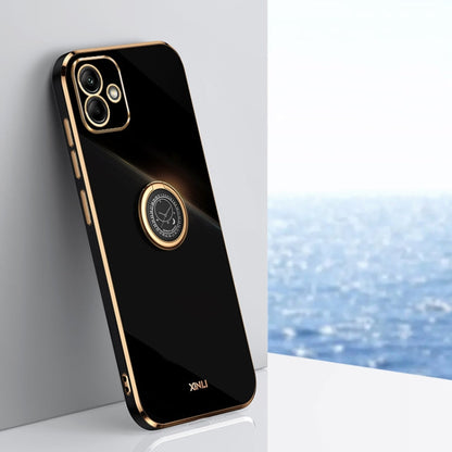 XINLI Straight Edge 6D Electroplate TPU Phone Case with Ring Holder, For Samsung Galaxy A05, For Samsung Galaxy A05s, For Samsung Galaxy M34 5G