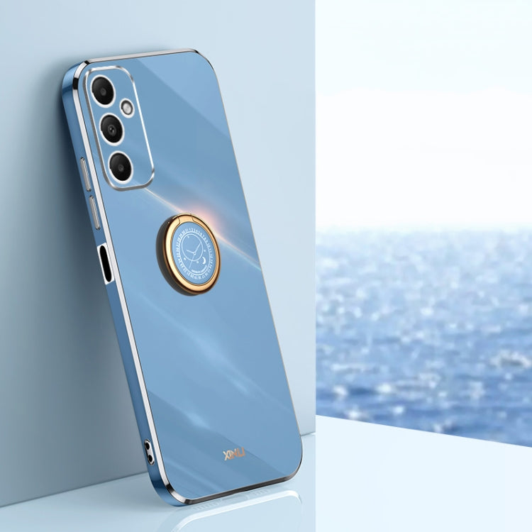 XINLI Straight Edge 6D Electroplate TPU Phone Case with Ring Holder, For Samsung Galaxy A05, For Samsung Galaxy A05s, For Samsung Galaxy M34 5G