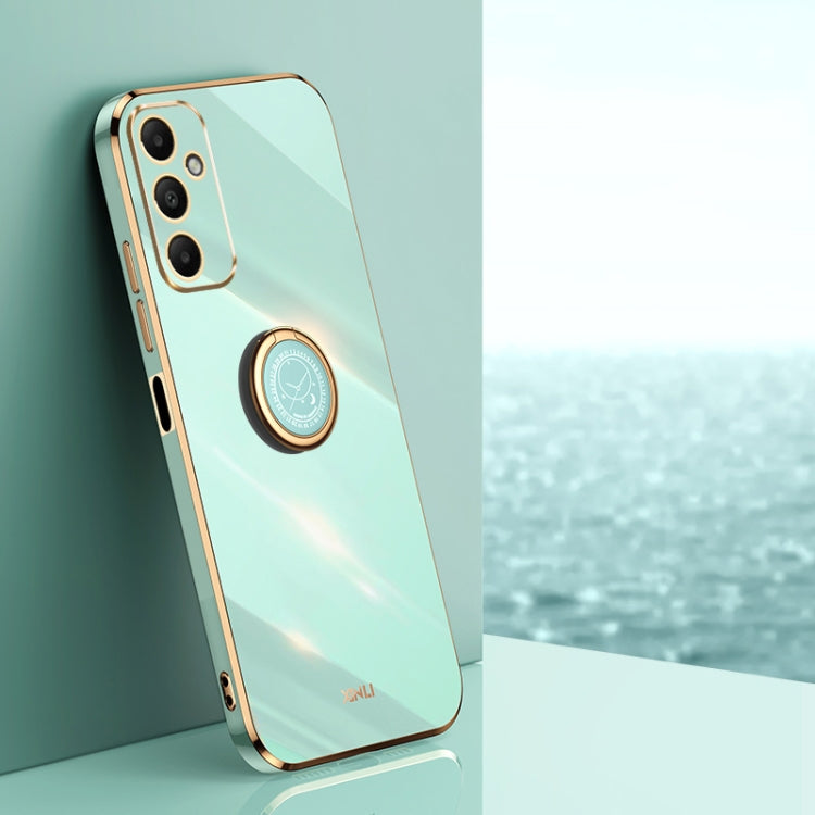XINLI Straight Edge 6D Electroplate TPU Phone Case with Ring Holder, For Samsung Galaxy A05, For Samsung Galaxy A05s, For Samsung Galaxy M34 5G
