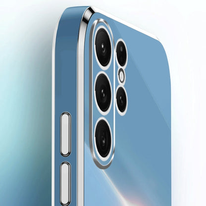 XINLI Straight Edge 6D Electroplate TPU Phone Case with Ring Holder, For Samsung Galaxy S24 Ultra 5G, For Samsung Galaxy S24+ 5G, For Samsung Galaxy S24 5G