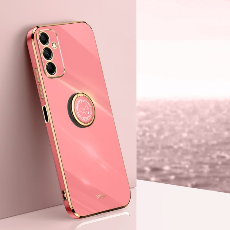 XINLI Straight Edge 6D Electroplate TPU Phone Case with Ring Holder, For Samsung Galaxy A15, For Samsung Galaxy A55, For Samsung Galaxy A35 5G