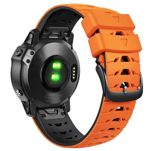 22mm Trapezoidal Quick Release Silicone Watch Band, For Garmin Fenix 7