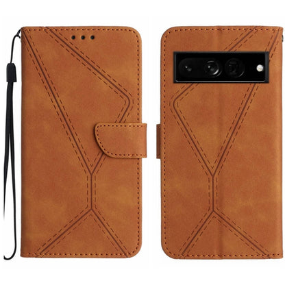 Stitching Embossed Leather Phone Case, For Google Pixel 7, For Google Pixel 7 Pro, For Google Pixel 7a, For Google Pixel 6