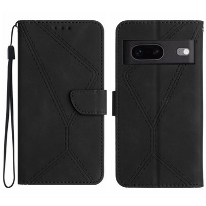 Stitching Embossed Leather Phone Case, For Google Pixel 7, For Google Pixel 7 Pro, For Google Pixel 7a, For Google Pixel 6