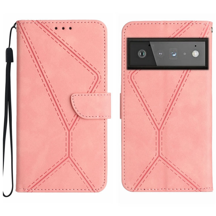 Stitching Embossed Leather Phone Case, For Google Pixel 6 Pro, For Google Pixel 6a