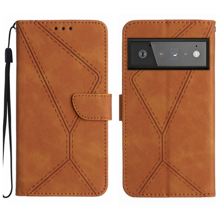 Stitching Embossed Leather Phone Case, For Google Pixel 6 Pro, For Google Pixel 6a