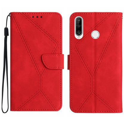 Stitching Embossed Leather Phone Case, For Huawei P30 Lite/nova 4e