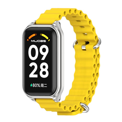 Mijobs Metal Shell Ocean Silicone Watch Band, For Xiaomi Smart Band 8 Active / Redmi Band 2