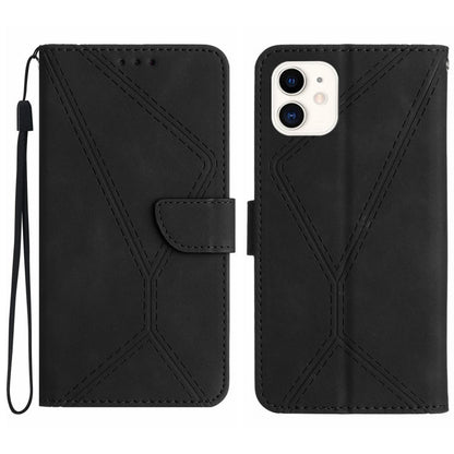 Stitching Embossed Leather Phone Case, For iPhone 11, For iPhone 11 Pro, For iPhone 11 Pro Max, For iPhone 14 Plus
