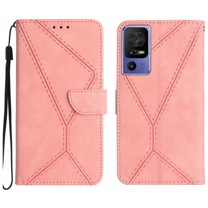 Stitching Embossed Leather Phone Case, For TCL 30 SE / 30E /306/305, For TCL 40 SE