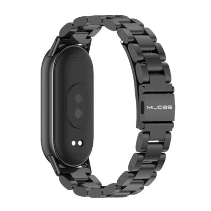 Mijobs Three Bead Stainless Steel Watch Band, For Xiaomi Smart Band 10 / 9 / 8
