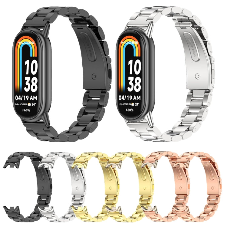 Mijobs Three Bead Stainless Steel Watch Band, For Xiaomi Smart Band 10 / 9 / 8