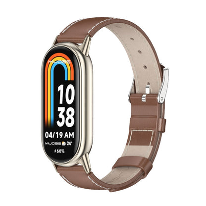 Mijobs Genuine Leather Watch Band, For Xiaomi Smart Band 10 / 9 / 8