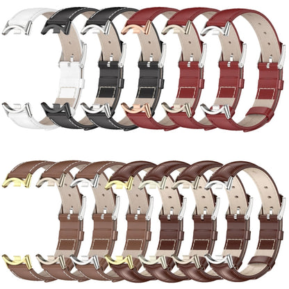 Mijobs Genuine Leather Watch Band, For Xiaomi Smart Band 10 / 9 / 8