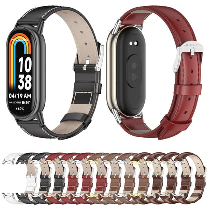 Mijobs Genuine Leather Watch Band, For Xiaomi Smart Band 10 / 9 / 8
