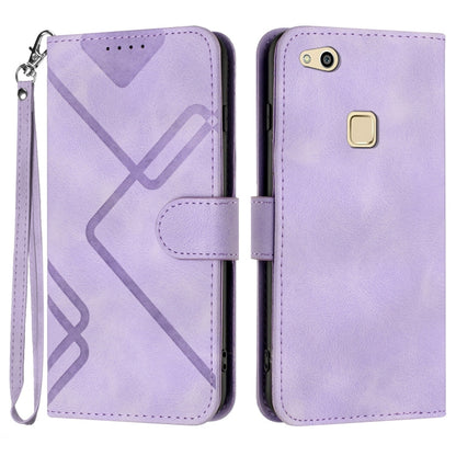 Line Pattern Skin Feel Leather Phone Case, For Huawei Mate 10 Pro, For Huawei P10 Lite