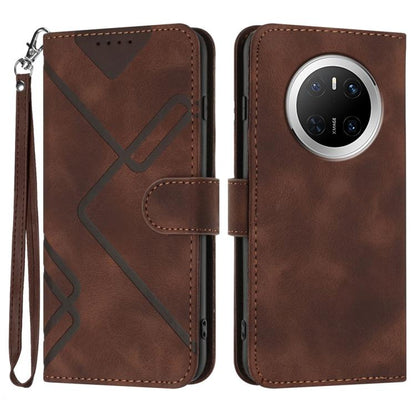 Line Pattern Skin Feel Leather Phone Case, For Huawei Enjoy 80 Plus, For Huawei Pura 80 5G, For Huawei Mate 70 Pro / Mate 70 Pro+, For Huawei Mate 70