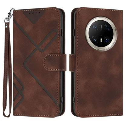Line Pattern Skin Feel Leather Phone Case, For Huawei Enjoy 80 Plus, For Huawei Pura 80 5G, For Huawei Mate 70 Pro / Mate 70 Pro+, For Huawei Mate 70