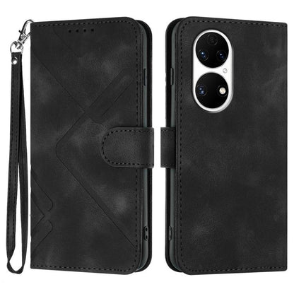 Line Pattern Skin Feel Leather Phone Case, For Huawei Enjoy 20e, For Huawei P50 Pro, For Huawei P50, For Huawei Enjoy 20 SE 4G