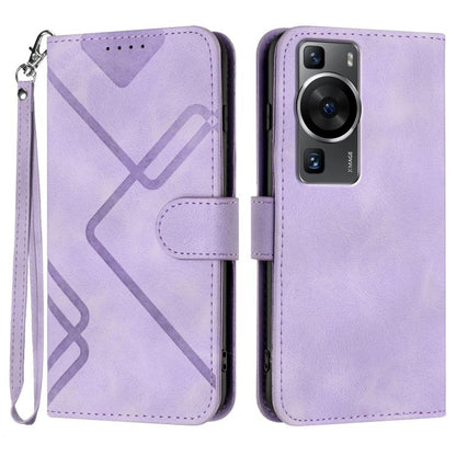 Line Pattern Skin Feel Leather Phone Case, For Huawei Enjoy 70, For Huawei P60 / P60 Pro, For Huawei Enjoy 50 Pro / nova Y90, For Huawei Enjoy 50 / nova Y70