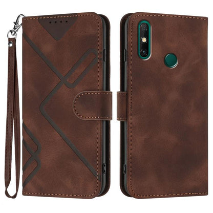 Line Pattern Skin Feel Leather Phone Case, For Huawei Enjoy 20e, For Huawei P50 Pro, For Huawei P50, For Huawei Enjoy 20 SE 4G