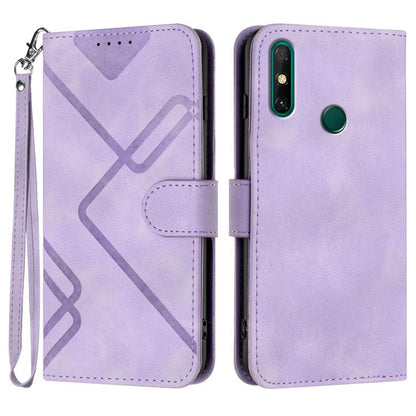 Line Pattern Skin Feel Leather Phone Case, For Huawei Enjoy 20e, For Huawei P50 Pro, For Huawei P50, For Huawei Enjoy 20 SE 4G