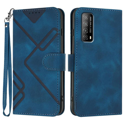 Line Pattern Skin Feel Leather Phone Case, For Huawei Enjoy 20e, For Huawei P50 Pro, For Huawei P50, For Huawei Enjoy 20 SE 4G