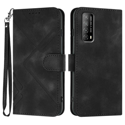 Line Pattern Skin Feel Leather Phone Case, For Huawei Enjoy 20e, For Huawei P50 Pro, For Huawei P50, For Huawei Enjoy 20 SE 4G