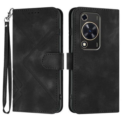 Line Pattern Skin Feel Leather Phone Case, For Huawei nova 12i, For Huawei nova 12s, For Huawei nova Y72, For Huawei nova 12 Pro / nova 12 Ultra