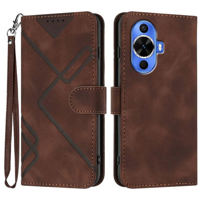 Line Pattern Skin Feel Leather Phone Case, For Huawei nova 12i, For Huawei nova 12s, For Huawei nova Y72, For Huawei nova 12 Pro / nova 12 Ultra