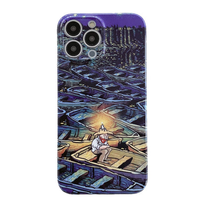 Oil Painting Pattern Glossy PC Phone Case, For iPhone 14 Pro, For iPhone 14 Pro Max, For iPhone 13 Pro Max, For iPhone 13 Pro, For iPhone 13, For iPhone 12