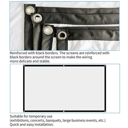 Simple Folding Thin Polyester Projector Film Curtain, 30 inch 16:9, 150 inch 4:3, 180 inch 16:9, 150 inch 16:9, 200 inch 16:9