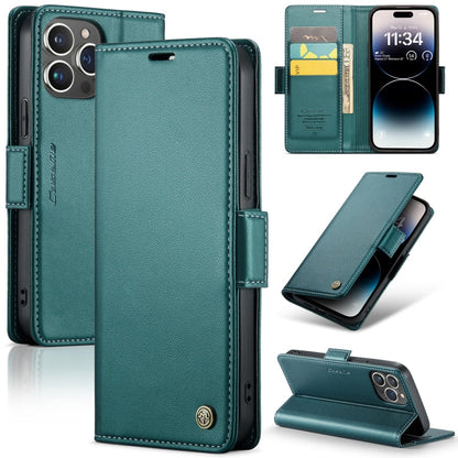 CaseMe 023 Butterfly Buckle Litchi Texture RFID Anti-theft Leather Phone Case, For iPhone 15 Plus, For iPhone 14 Pro, For iPhone 14 Pro Max, For iPhone 15