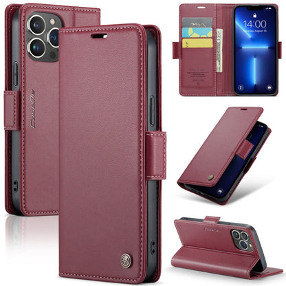 CaseMe 023 Butterfly Buckle Litchi Texture RFID Anti-theft Leather Phone Case, For iPhone 13, For iPhone 13 mini, For iPhone 13 Pro, For iPhone 13 Pro Max