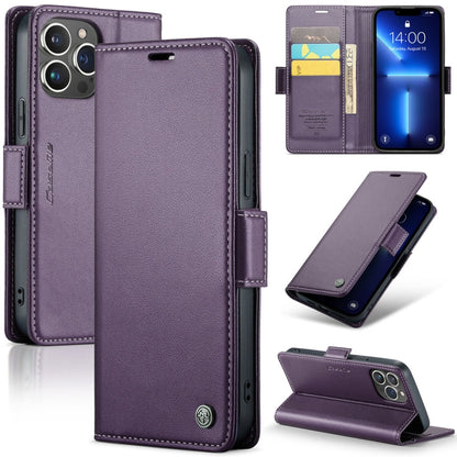 CaseMe 023 Butterfly Buckle Litchi Texture RFID Anti-theft Leather Phone Case, For iPhone 13, For iPhone 13 mini, For iPhone 13 Pro, For iPhone 13 Pro Max