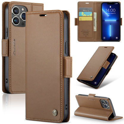CaseMe 023 Butterfly Buckle Litchi Texture RFID Anti-theft Leather Phone Case, For iPhone 13, For iPhone 13 mini, For iPhone 13 Pro, For iPhone 13 Pro Max