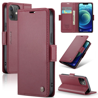 CaseMe 023 Butterfly Buckle Litchi Texture RFID Anti-theft Leather Phone Case, For iPhone 12 / 12 Pro, For iPhone 12 Pro Max, For iPhone 12 mini, For iPhone 11