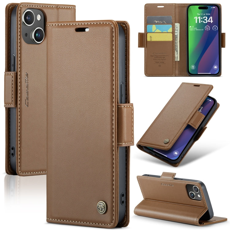 CaseMe 023 Butterfly Buckle Litchi Texture RFID Anti-theft Leather Phone Case, For iPhone 15 Plus, For iPhone 14 Pro, For iPhone 14 Pro Max, For iPhone 15