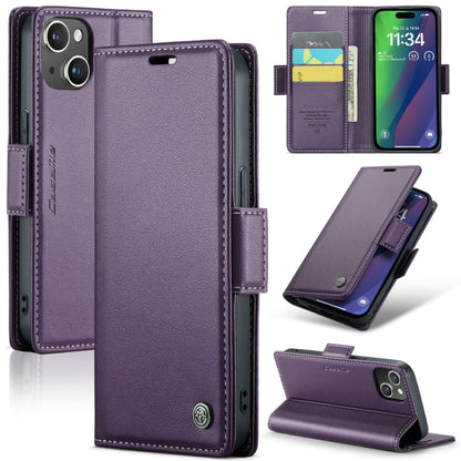 CaseMe 023 Butterfly Buckle Litchi Texture RFID Anti-theft Leather Phone Case, For iPhone 15 Plus, For iPhone 14 Pro, For iPhone 14 Pro Max, For iPhone 15