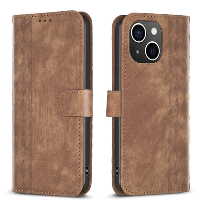 Plaid Embossed Leather Phone Case, For iPhone 15 Pro Max, For iPhone 14, For iPhone 14 Plus, For iPhone 14 Pro
