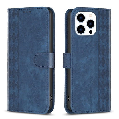 Plaid Embossed Leather Phone Case, For iPhone 15 Pro Max, For iPhone 14, For iPhone 14 Plus, For iPhone 14 Pro
