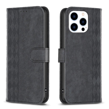 Plaid Embossed Leather Phone Case, For iPhone 15 Pro Max, For iPhone 14, For iPhone 14 Plus, For iPhone 14 Pro