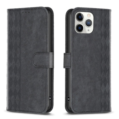 Plaid Embossed Leather Phone Case, For iPhone 15 Plus, For iPhone 11 Pro, For iPhone 11 Pro Max, For iPhone X / XS