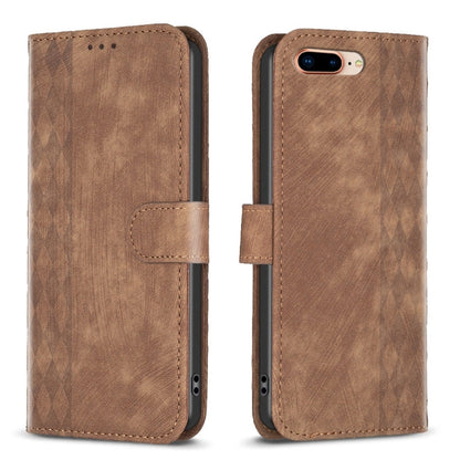 Plaid Embossed Leather Phone Case, For iPhone 7 Plus / 8 Plus